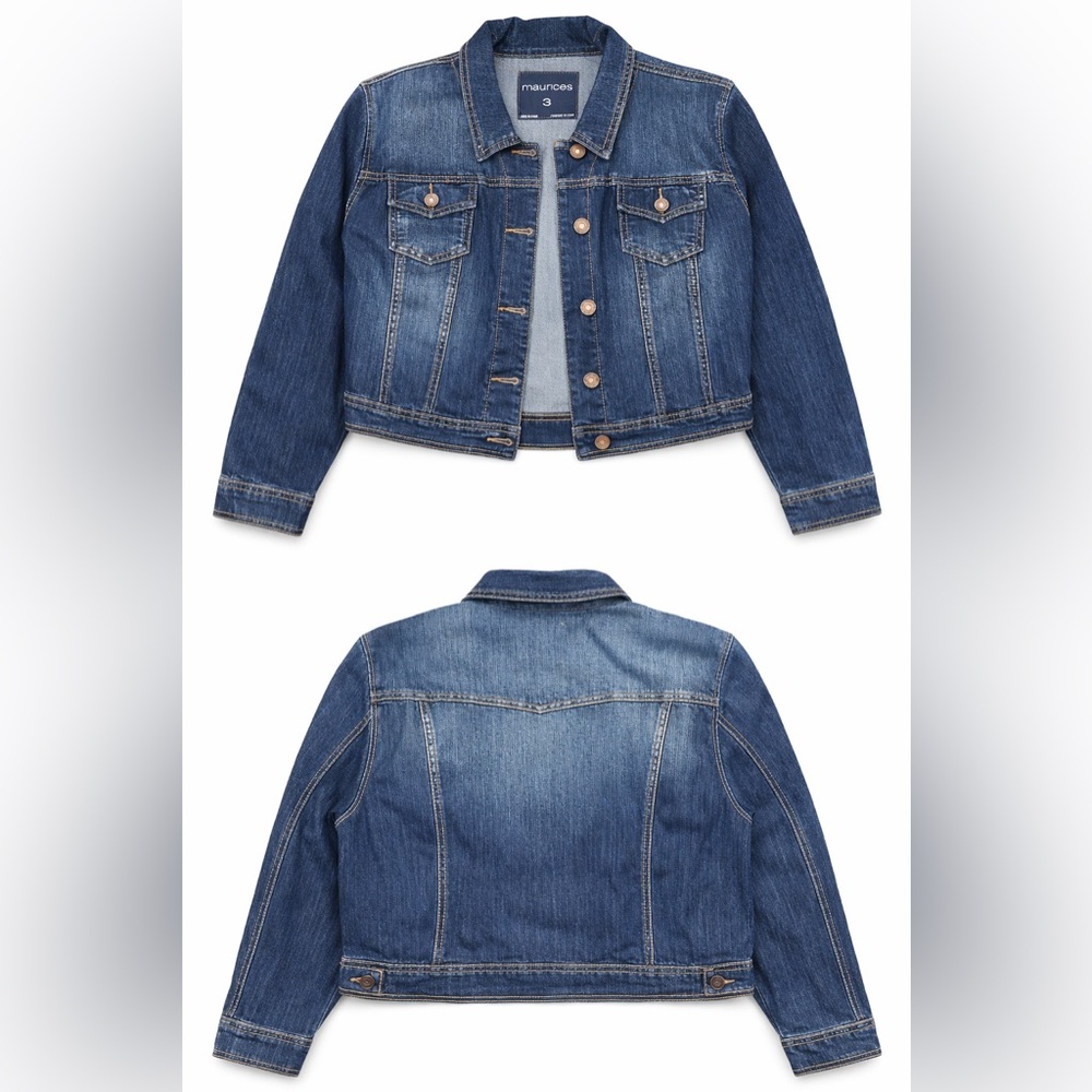Maurices Blue Denim Cropped Jean Jacket